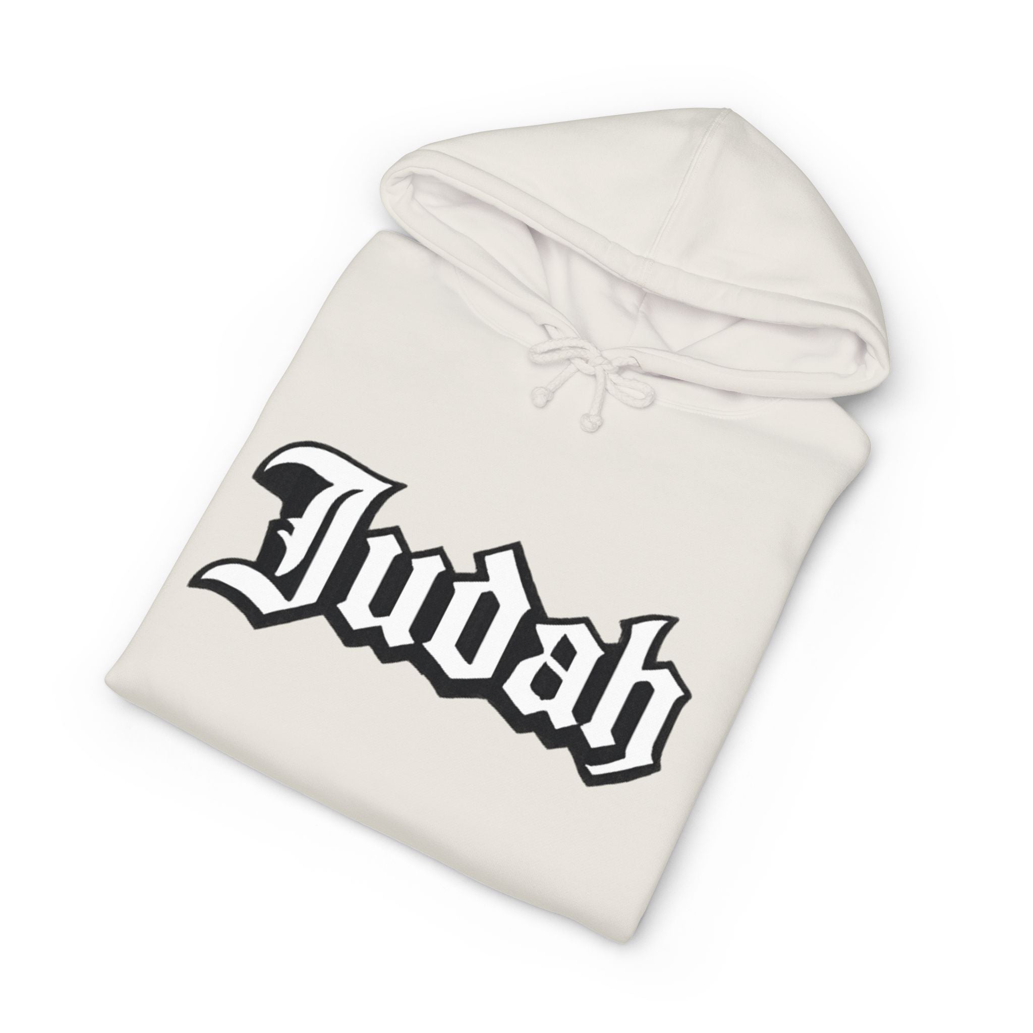 Judah Lion Hoodie — 'Judah' Gothic Front with Crowned Lion & Revelation 5:5 Back