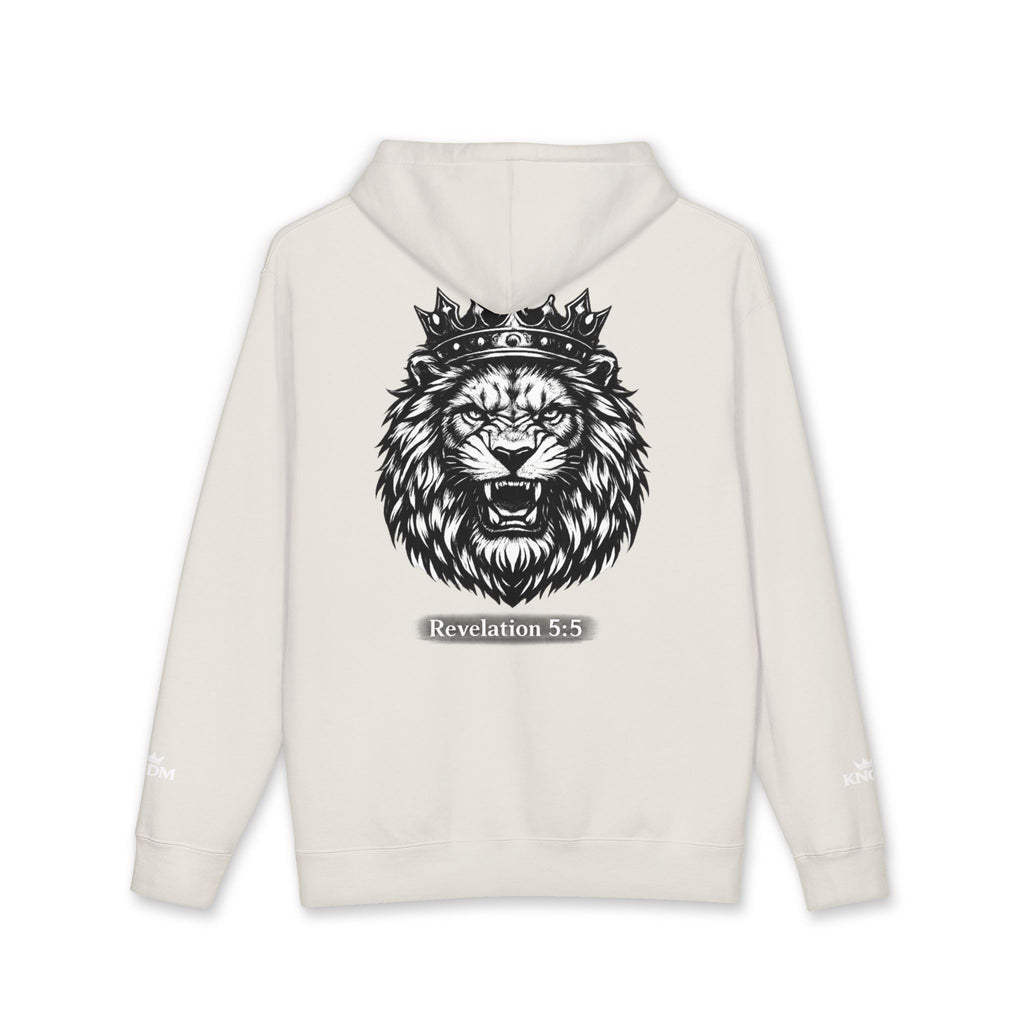 Judah Lion Hoodie — 'Judah' Gothic Front with Crowned Lion & Revelation 5:5 Back